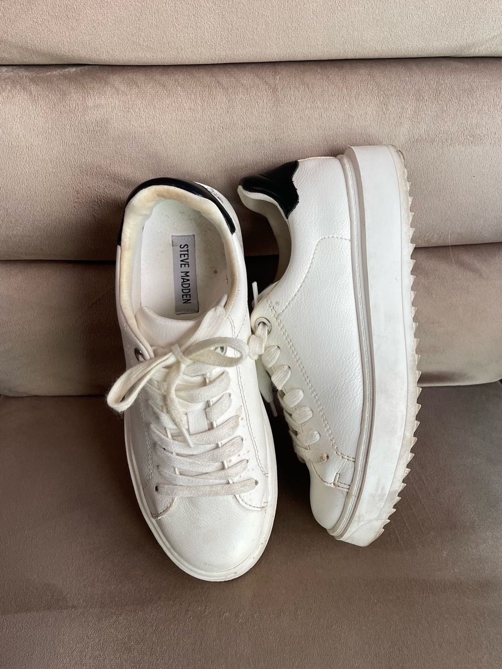 Steve Madden White Platform Sneakers